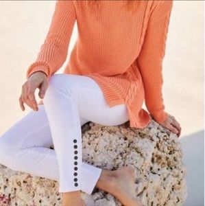 SOFT SURROUNDINGS WHITE PANTS WITH SNAPS AT ANKLE SIZE MEDIUM